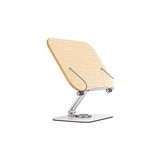 Nacario Coverzone Profesyonel Kitap Okuma Tutucu Ders Çalışma Sunum Standı Kaliteli Karbon Çelik ve Ahşap Malzeme 360 Derece Döner Yüksekliği ve Açısı Ayarlanabilir Tablet Tutucu Kullanım TM13 Açık Kahve