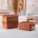 Nacario Deconox 1 Adet Düzenleyici Kapaklı Kutu, Dekoratif Saklama Kutusu, Organizer (35CM*25CM*14CM) Kiremit 10 Litre