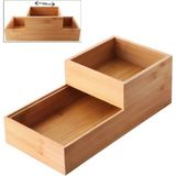 Nacario Deconox 2'li Çok Amaçlı Bambu Organizer Set - Büyük ve Küçük Boy Banyo, Mutfak ve Ofis Düzenleyici Kutu - Ahşap Dekoratif Saklama Seti (33X16X12 cm & 15X15X6 Cm)