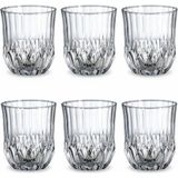 Nacario Deconox 6'lı Kesme Kristal Desenli Cam Bardak Seti - Klasik Tasarım Su, Meşrubat ve Viski Bardağı Takımı (315 Ml)