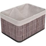Nacario Deconox Bambu Çok Amaçlı Saklama Kutusu Düzenleyici Derin Boy Organizer, Dekoratif Bambu Düzenleyici Gri (32X23X17CM)