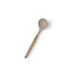 Nacario Deconox Bambu Saplı Silikon Kepçe, Bambu Uzun Silikon Çorba ve Sos Kepçesi 27CM 3 Renk Seçenekli (Krem)
