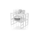 Nacario Deconox Büyük Boy Metal Dolap Içi Düzenleyici Raf - Mutfak ve Banyo Ekstra Geniş Organizer, Beyaz, 31.5X27.5 Cm, 3 Adet