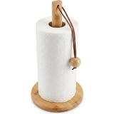 Nacario Deconox Doğal Bambu Bohem Top Tutacaklı Kağıt Havluluk - Dekoratif Ahşap Stand (30X14 Cm, Kahve ve Bambu Renk Seçenekli, 1 Adet) (Doğal)