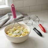 Nacario Deconox Yüksek Kalite Paslanmaz Çelik Patates Ezici - Eğilme Bükülme Yapmaz Ergonomik Püre Ezici (24 cm - Asorti Renk)