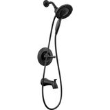 Nacario Delta Faucet Arvo 14 Serisi Tek Kollu Küvet ve Duş Seti Seti, 4 Püskürtme Girişine Sahip Duş Musluğu 2'si 1 Arada Hortumlu Çift El Tipi Duş Başlığı, Mat Siyah 144840-BL-I (Valf Dahildir)