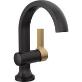 Nacario Delta Musluk Albion Tek Delikli Banyo Bataryası, Siyah/altın Tek Kolu Banyo Bataryası, Banyo Lavabo Bataryası, Metal Push Pop-Up Tahliye Grubu, Mat Siyah/şampanya Bronz 15855LF-GZ