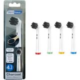 Nacario Denthauz Charcoal - Ekstra Beyazlık Oral-B Uyumlu Diş Fırçası Başlığı - 4 Adet Yedek Başlık