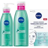 Nacario Derma Skin Clear Sivilce Karşıtı Yüz Temizleme Jeli,tonik ve T-Bölgesi&siyah Nokta Temizleyici Bant