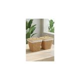 Nacario Digithome 2'li Kare Rattan Hasır Patates Soğan Sarımsak Meyve Sepeti Düzenleyici Organizer -9T01