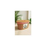 Nacario Digithome Oval Rattan Hasır Patates Soğan Çift Bölmeli Sepet Düzenleyici Organizer -9T03