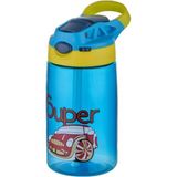 Nacario Diller 500ML Pipetli Desenli Tritan Çocuk Su Matarası (Mavi)