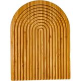 Nacario Doğal Bambu Oval Çizgili Sunum ve Kesme Tahtası – Estetik, Dayanıklı ve Çok Amaçlı Mutfak Sunum Seti (32X24 Cm)