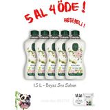 Nacario Doğal Zeytinyağlı Sıvı Beyaz Sabun 1.5 L 5 Al 4 Öde ve Rosie Hediye