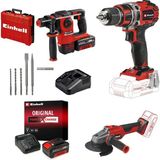 Nacario Einhell Herocco + Axxıo 18/115 Q + Tp-Cd 18/50 Li Bl Akülü Kırıcı Delici,taşlama ve Vidalama Seti (3,0 Ah Akü ve Şarj Cihazı, 4,0 Ah Akü ve Şarj Cihazı, 5 Parça Kırıcı Uç Seti Dahildir)