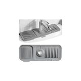 Nacario Elastik Musluk Matı Su Tutucu Düzenleyici Kaydırmaz Taban Organizer Mutfak Banyo Lavabo, Antrasit