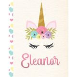 Nacario Eleanor: Personalized Unicorn Sketchbook For Girls With Pink Name - 8.5X11 110 Pages. Doodle, Sketch, Create!