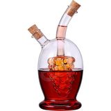 Nacario Eleton 473 ml Üzüm Astarı 2 Çıkışlı Cam Yağ Sirkesi 2'si 1 Arada Şişe, Cam Yağ ve Sirke Kabı