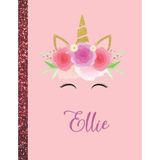 Nacario Ellie: Ellie Marble Size Unicorn Sketchbook Personalized White Paper For Girls And Kids To Drawing And Sketching Doodle Taking Note Size 8.5 x 11