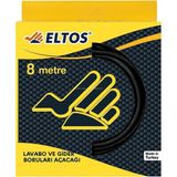 Nacario Eltos Lavabo Açma Teli, 6 mm Kalınlık, Dayanıklı, Metal Tel, Lavabo ve Gider Borusu Açacağı, Tıkanıklık Giderici, Spiral Tel, Ergonomik Sap, Kolay Kullanım, Lavabo, Tuvalet, Banyo, Gider Açıcı (8 M)