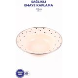 Nacario Emaye Black Cupid Çukur Makarna Salata Tabağı 24CM