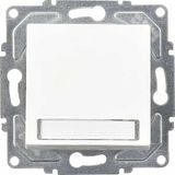 Nacario Eqona Radius Neoline Işıklı Etiketli Zil Butonu, 12V (Klipsli), Beyaz (Mekanizma + Tuşkapak)