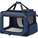 Nacario Feandrea Köpek Kutusu, Araba Için Taşıma Kutusu, Köpek Taşıma Kutusu, Oxford Kumaştan Katlanabilir Kedi Kutusu, L, 70 x 52 x 52 Cm, Koyu Mavi