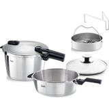 Nacario Fissler Vitaquick Premium Mat 8+4 Litre Düdüklü Tencere + Buharda Pişirme Aparatı