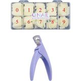 Nacario Fontenay 500 Lü Tips Protez Tırnak Kemik +Protez Tırnak Tips Makası 2'li Set Kemik