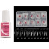 Nacario Fontenay 500 Lü Tips Yarımay Şeffaf +Mxbqn Fırçalı Protez Tırnak Tips Yapıştırıcı 7g 2'li Set Kemik