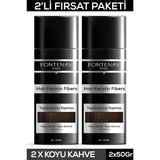 Nacario Fontenay Saç Dolgunlaştırıcı Keratin Fibers Koyu Kahve Topik Saç Tozu 50GR X2 Renkli