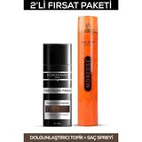Nacario Fontenay Saç Dolgunlaştırıcı Keratin Fibers Orta Kahve Topik Saç Tozu 50GR + Saç Spreyi 2'li Set 2 Renkli