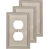 Nacario Franklin Pirinç Classic Inci Çift Yönlü/switch Plaka/kılıf, Tek, Gümüş, W35059V-SN-C
