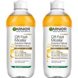 Nacario Garnier Çift Fazlı Micellar Kusursuz Makyaj Temizleme Suyu 400 ml x 2 Adet