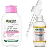 Nacario Garnier Skin Naturals Micellar Kusursuz Makyaj Temizleme Suyu (100 Ml) & C Vitamini Parlak Süper Aydınlatıcı Serum (30 Ml) Cilt Bakım Seti