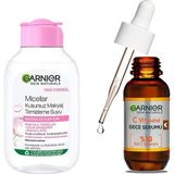 Nacario Garnier Skin Naturals Micellar Kusursuz Makyaj Temizleme Suyu (100 Ml) & C Vitamini Süper Aydınlatıcı Gece Serumu 30 ml Cilt Bakım Seti