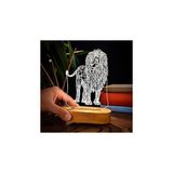 Nacario Geometrik Aslan Tasarımlı 3D LED Gece Lambası