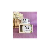 Nacario Giftmoda Ahşap Kutusunda Sevimli Panda Kupa Bardak