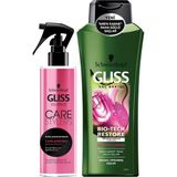Nacario Gliss Canlandırıcı Saç Bakım Spreyi + Bio-Tech Restore Şampuan 525 Ml, Set