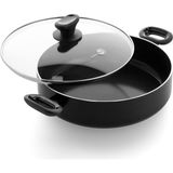 Nacario Greenpan Torino Sağlıklı Seramik Yapışmaz 28 Cm/4,2 Litre Kapaklı Sote Tavası, Pfas Içermez, Indüksiyon, 160°C'YE Kadar Fırında Güvenli, Bulaşık Makinesinde Yıkanabilir, Siyah