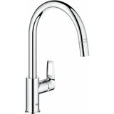 Nacario Grohe Startloop, Mutfak Armatürü (Uzatılabilir Başlıklı Mutfak Musluğu, 360° Döndürülebilir, Değişken Miktar Sınırlaması Sayesinde Su Tasarruflu, Aletsiz Lavabo Montajı), Krom, 30556000