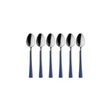 Nacario Gümüş Mavi, Çay Kaşığı Seti, Paslanmaz Çelik, 11 Cm, 6 Adet Set, Elde Yıkanmalı
