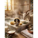 Nacario Hamam House Keçi Sütlü Doğal Süngerli Sabun, Cilt Bakımı ve Derinlemesine Temizlik Için, Çevre Dostu, Türkiye Menşeili