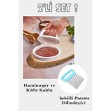 Nacario Hamburger ve Köfte Kalıbı Şekillendirici Pratik Köfte Yapma Aparatı ve Şekilli Patates Dilimleyici