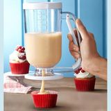 Nacario Hamur Porsiyonlayıcı 900ML, Pankek ve Kek Hamuru Dağıtıcı, Damlatmaz Mekanizma, Ölçekli Şeffaf Gövde, Bulaşık Makinesinde Yıkanabilir