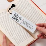 Nacario Hediyesepeti Öğretmen Kelime Anlamlı Kitap Ayracı 13.5 cm x 4 cm Metal Malzeme
