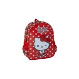 Nacario Hello Kitty Kırmızı Çocuk Sırt Çantası, Polka Noktalı Desen, 7 Adet Defter Hediyeli