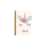Nacario Jack: Jack Unicorn Personalized Black Paper Sketchbook For Girls And Kids To Drawing And Sketching Doodle Taking Note Marble Size 8.5 x 11