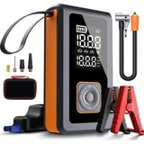 Nacario Jouis Akü Takviye Cihazı ve Dijital Hava Kompresörü Seti 15200 Mah - 150 Psı Taşınabilir Lastik Şişirme Pompası, Powerbank Fonksiyonlu LED Işıldaklı Acil Durum Oto Ekipmanı (Çanta Hediyeli)