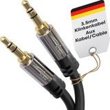 Nacario Kabeldirekt – Aux Kablosu, 3,5mm Jak Kablosu – 1,5m – Kırılmaya Dayanıklı Metal Fişler – 0,3-10M Arasında Mevcut (Ses/kulaklık Kablosu/aux Kablo, Pc/dizüstü Bilgisayar, Araba ve Hifi, Siyah)